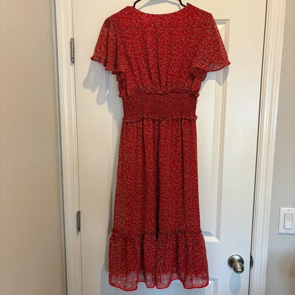 Max Studio Dress Red Floral | size small - Picture 5 of 5